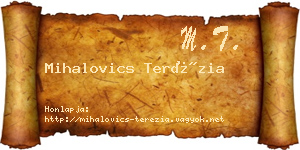 Mihalovics Terézia névjegykártya